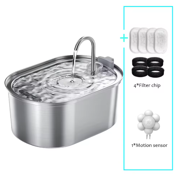 PetPawJoy™ Stainless Steel Pet Fountain